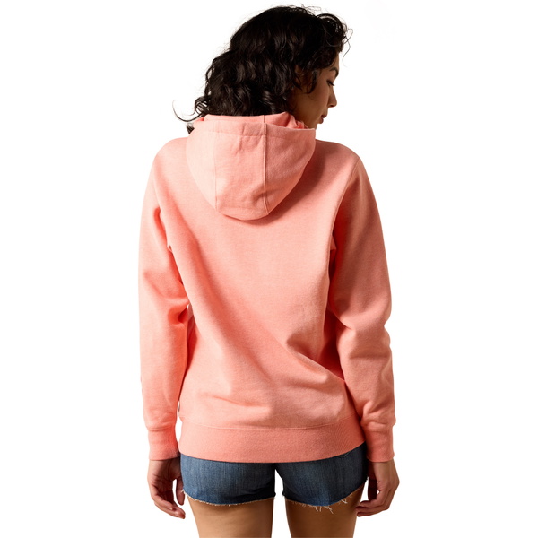 2026 Ariat Womens Ariat Logo 2.0 Hoodie 10071458 - Peach Amber Heather